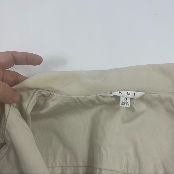 CAbi jacket style 777 Sandy Trench Coat khaki cream color size 8 no belt - Picture 8 of 14